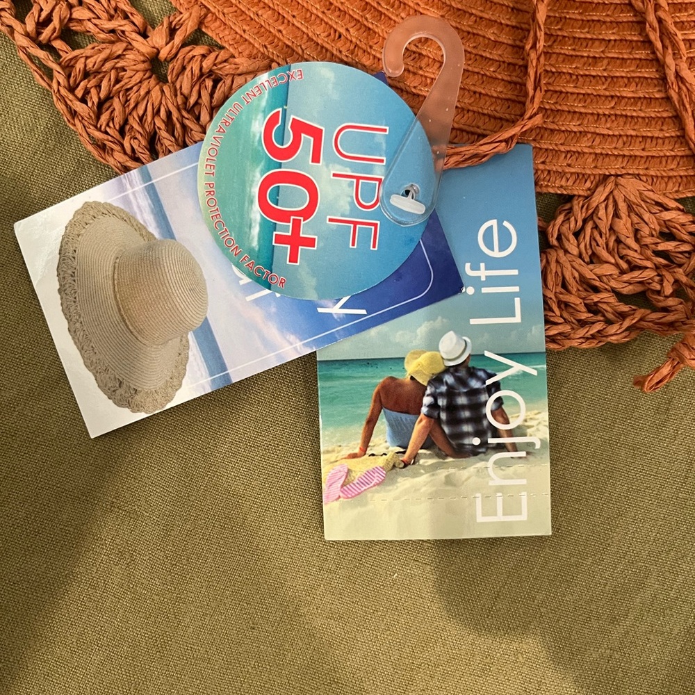 NWT Stylish Woven Sun Hat in Rust - Picture 4 of 5
